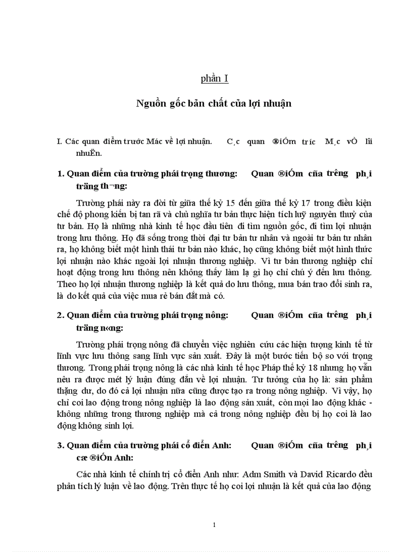 Nguồn gốc và bản chất của lợi nhuận và vai trò của lợi nhuận trong cơ chế thị trường 1