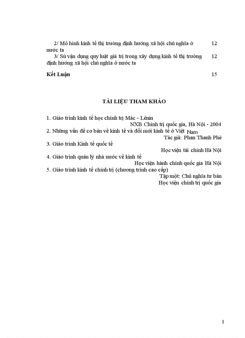 image for page Quy luật giá trị trong nền sản xuất hàng hoá và sự vận dụng quy luật này trong xây dựng kinh tế thị trường định hướng xã hội chủ nghĩa 1
