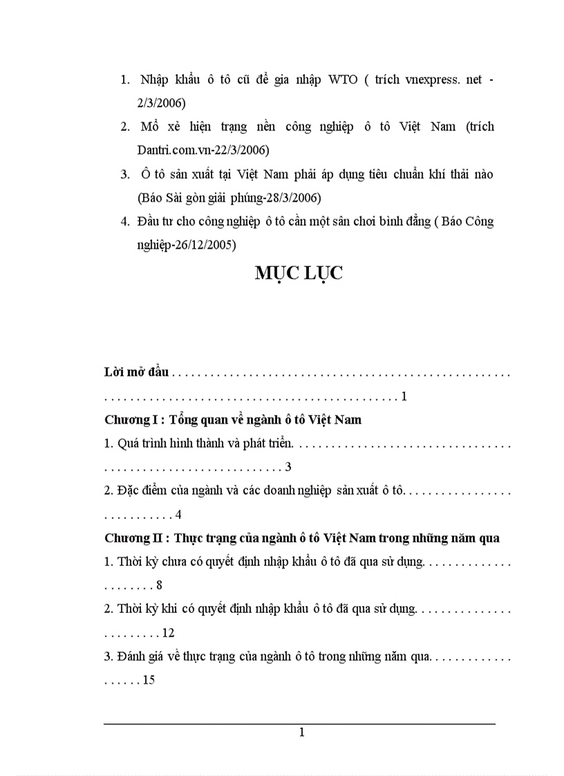 image for page Thực trạng của ngành ô tô Việt Nam trước quyết định nhập khẩu ô tô đã qua sử dụng 1