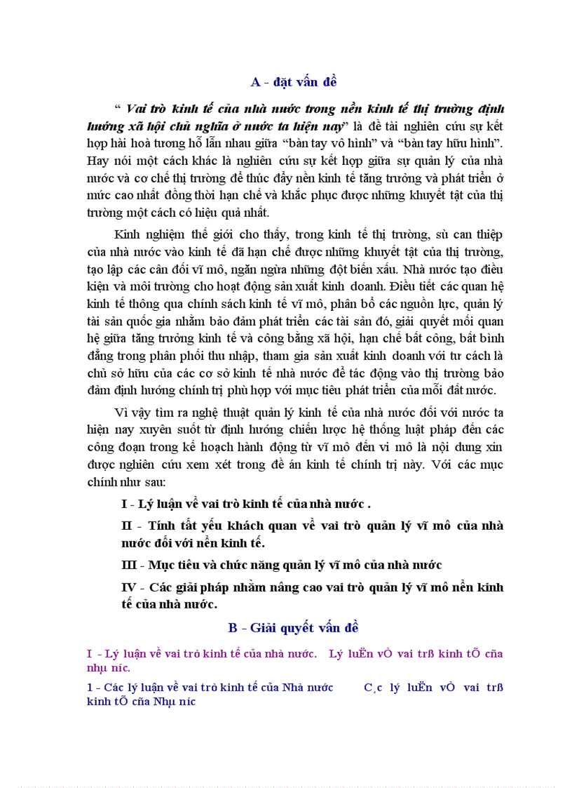 Nghiên cứu vai trò kinh tế của nhà nước trong nền kinh tế thị trường định hướng xã hội chủ nghĩa ở nước ta hiện nay 1