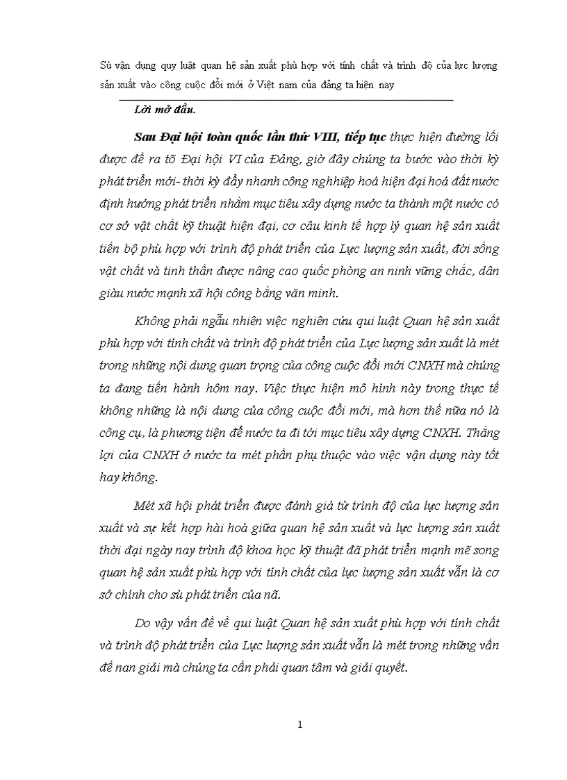 image for page Sự vận dụng quy luật quan hệ sản xuất phù hợp với tính chất và trình độ của lực lượng sản xuất vào công cuộc đổi mới ở Việt nam của đảng ta hiện nay 1