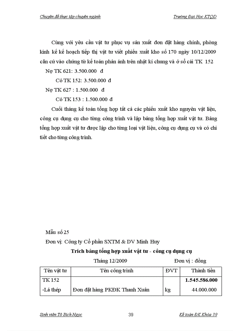 image for page Hoàn thiện công tác kế toán nguyên vật liệu tại Công ty cổ phần SXTM DV Minh Huy