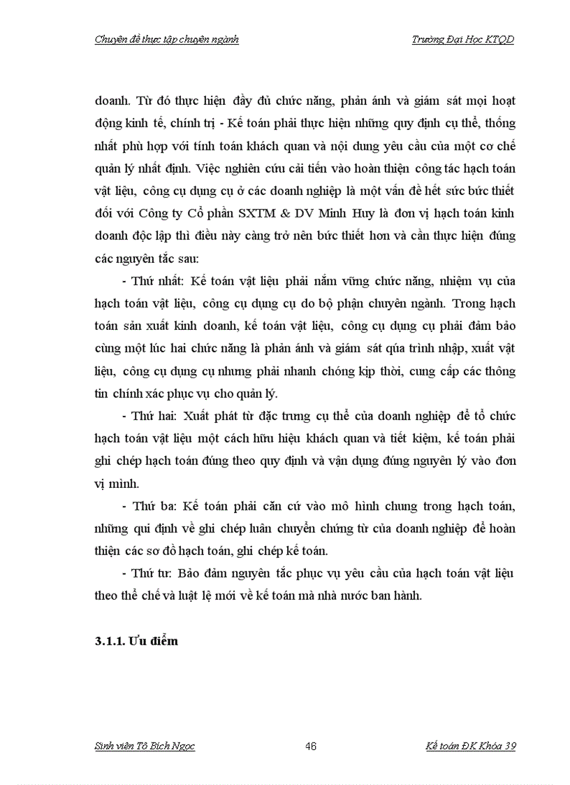 image for page Hoàn thiện công tác kế toán nguyên vật liệu tại Công ty cổ phần SXTM DV Minh Huy