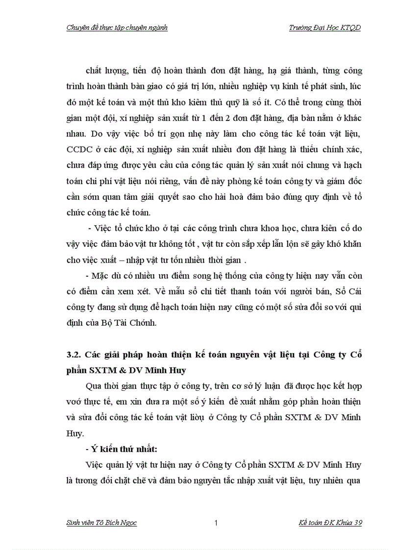 image for page Hoàn thiện công tác kế toán nguyên vật liệu tại Công ty cổ phần SXTM DV Minh Huy