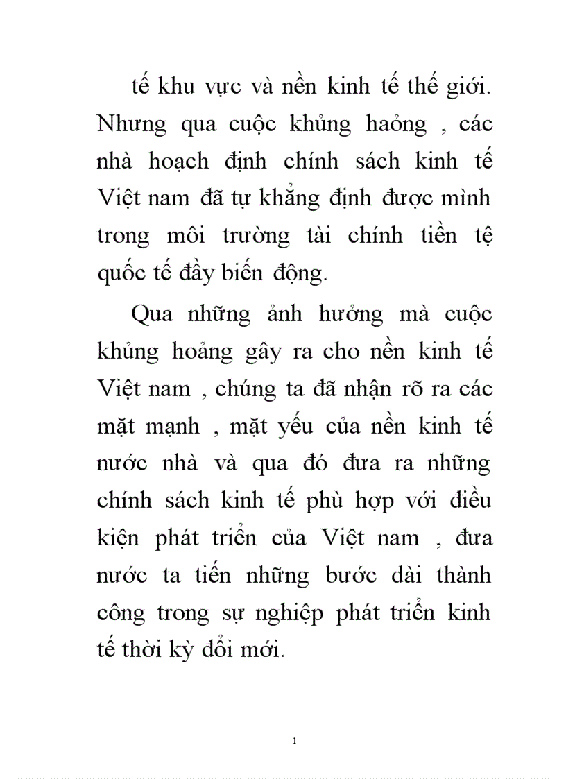 image for page Tác động của khủng hoảng tài chính khu vực đến phát triển kinh tế Việt Nam