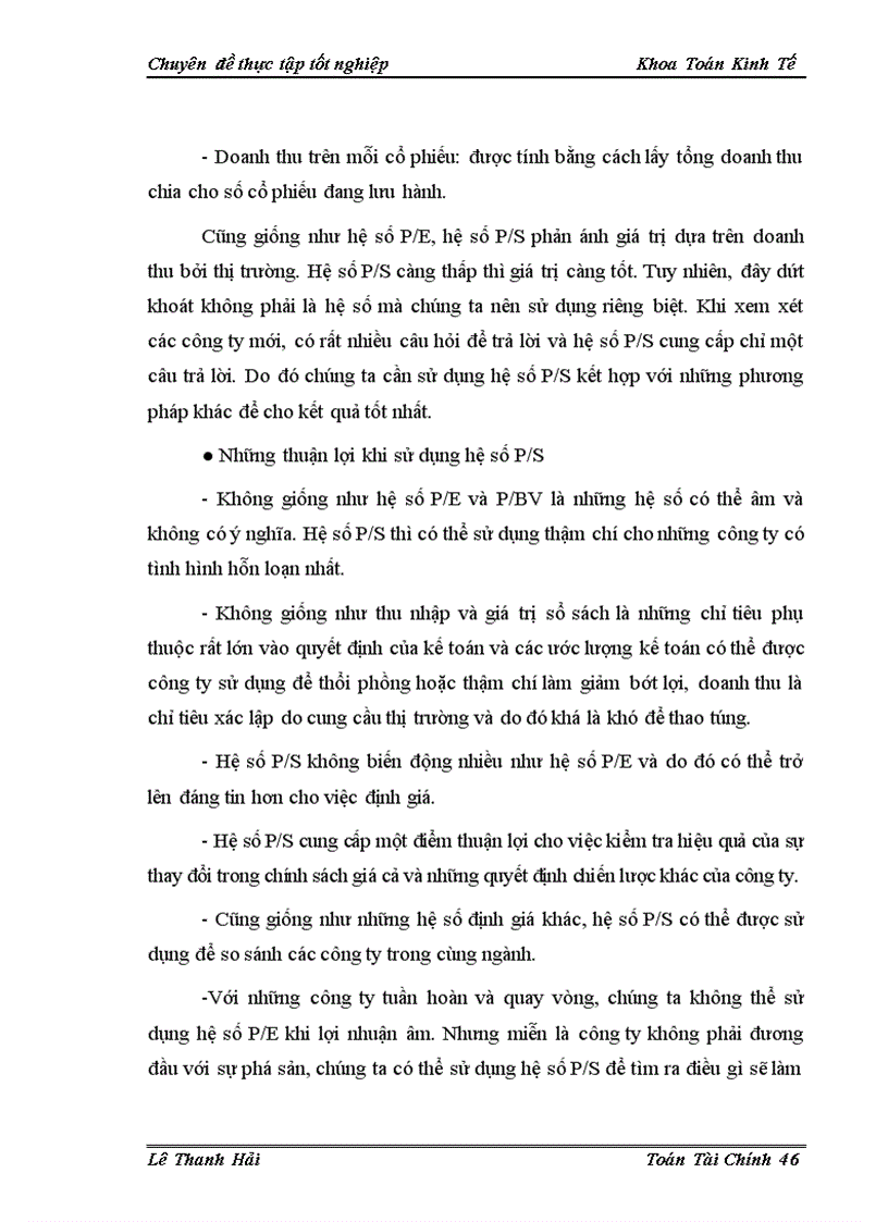 image for page Sử dụng một số hệ số tài chính trong định giá cổ phiếu trên thị trường chứng khoán Việt Nam 1