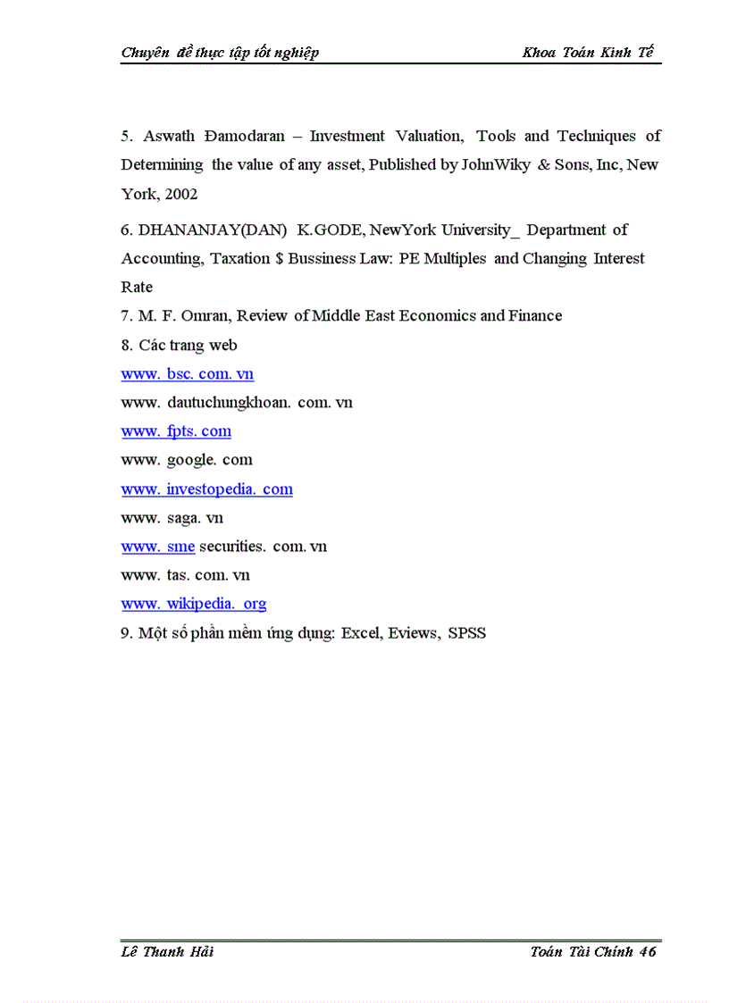 image for page Sử dụng một số hệ số tài chính trong định giá cổ phiếu trên thị trường chứng khoán Việt Nam 1