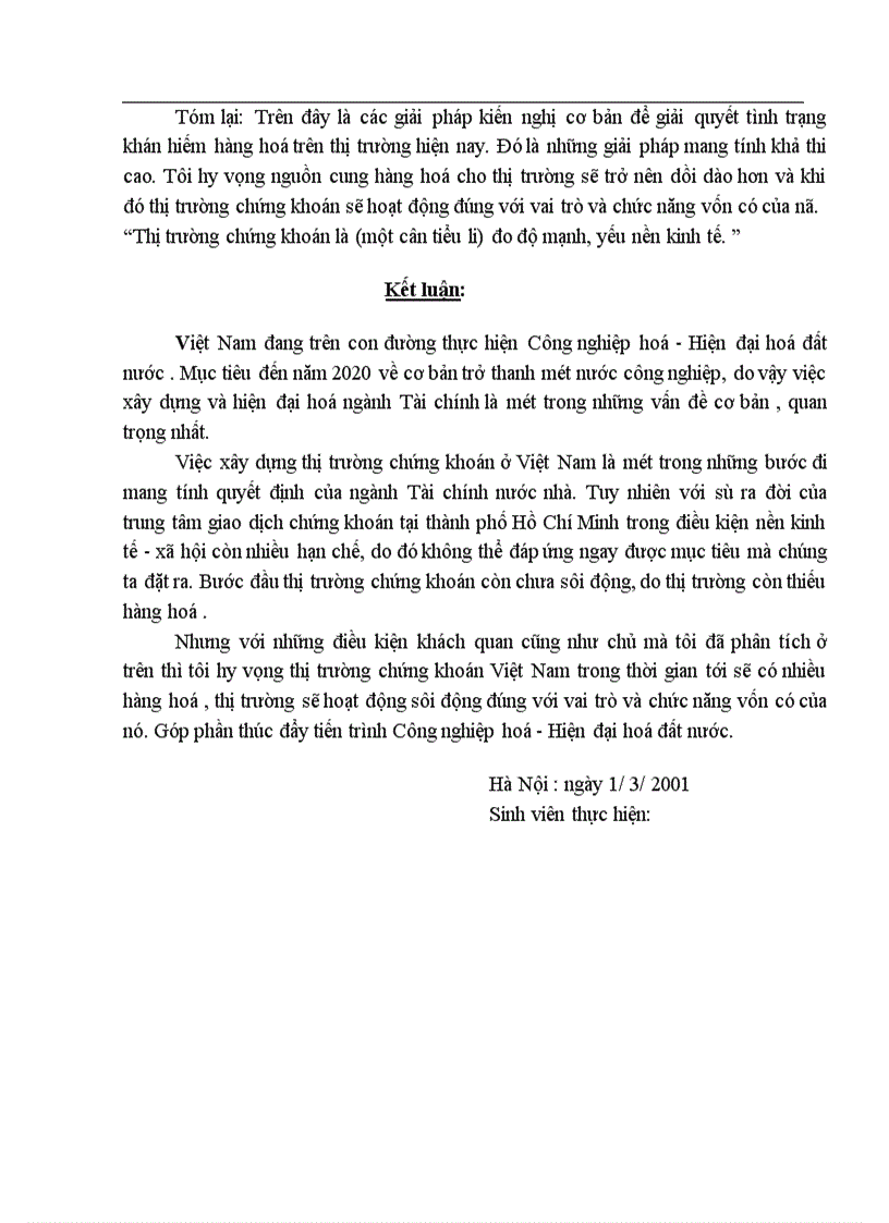 image for page Thực trạng hàng hoá trên thị trường chứng khoán và giải pháp tạo hàng hoá cho thị trường chứng khoán Việt Nam