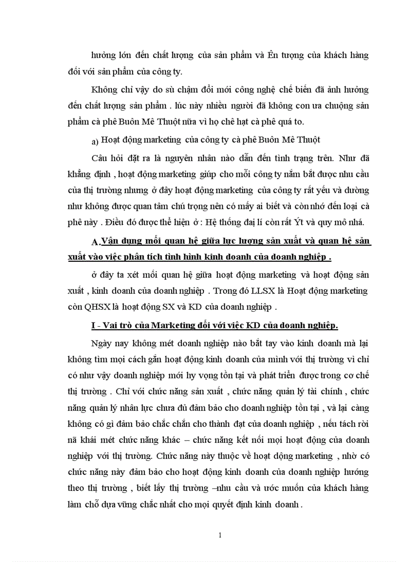 image for page Vận dụng nguyên lý về mối quan hệ biện chứng giữa LLSX và QHSX để phân tích tình hình hoạt động Maketting ở 2 doanh nghiệp kinh doanh về cafe ở Việt Nam