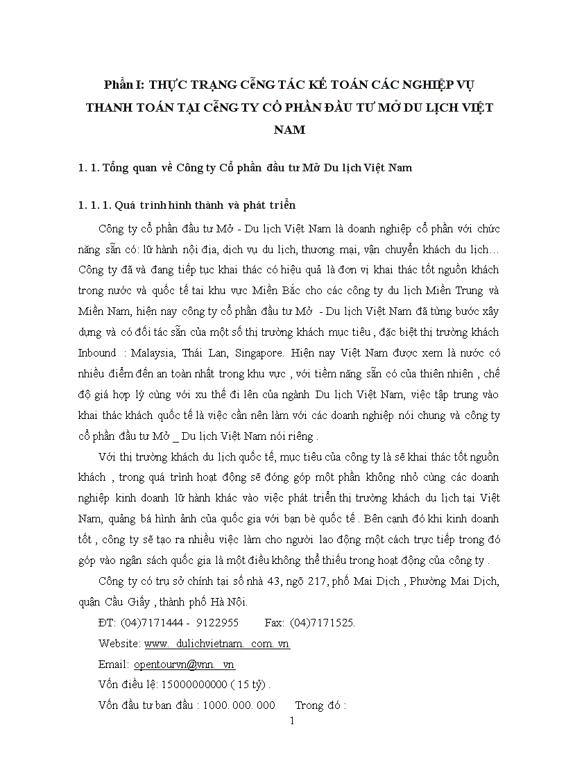 image for page Hoàn thiện công tác kế toán các nghiệp vụ thanh toán tại Công ty Cổ phần đầu tư Mở Du lịch Việt Nam 1