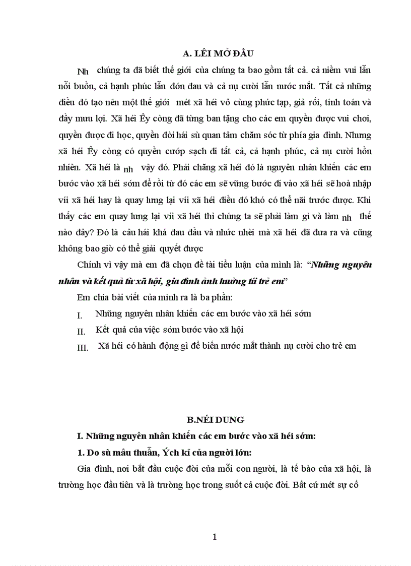 image for page Những nguyên nhân và kết quả từ xã hội gia đình ảnh hưởng tới trẻ em