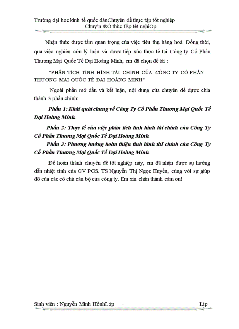 image for page Hạch toán tiêu thụ thành phẩm và xác định kết qủa tiêu thụ ở Công ty CPTM Quốc Tế Đại Hoang Minh