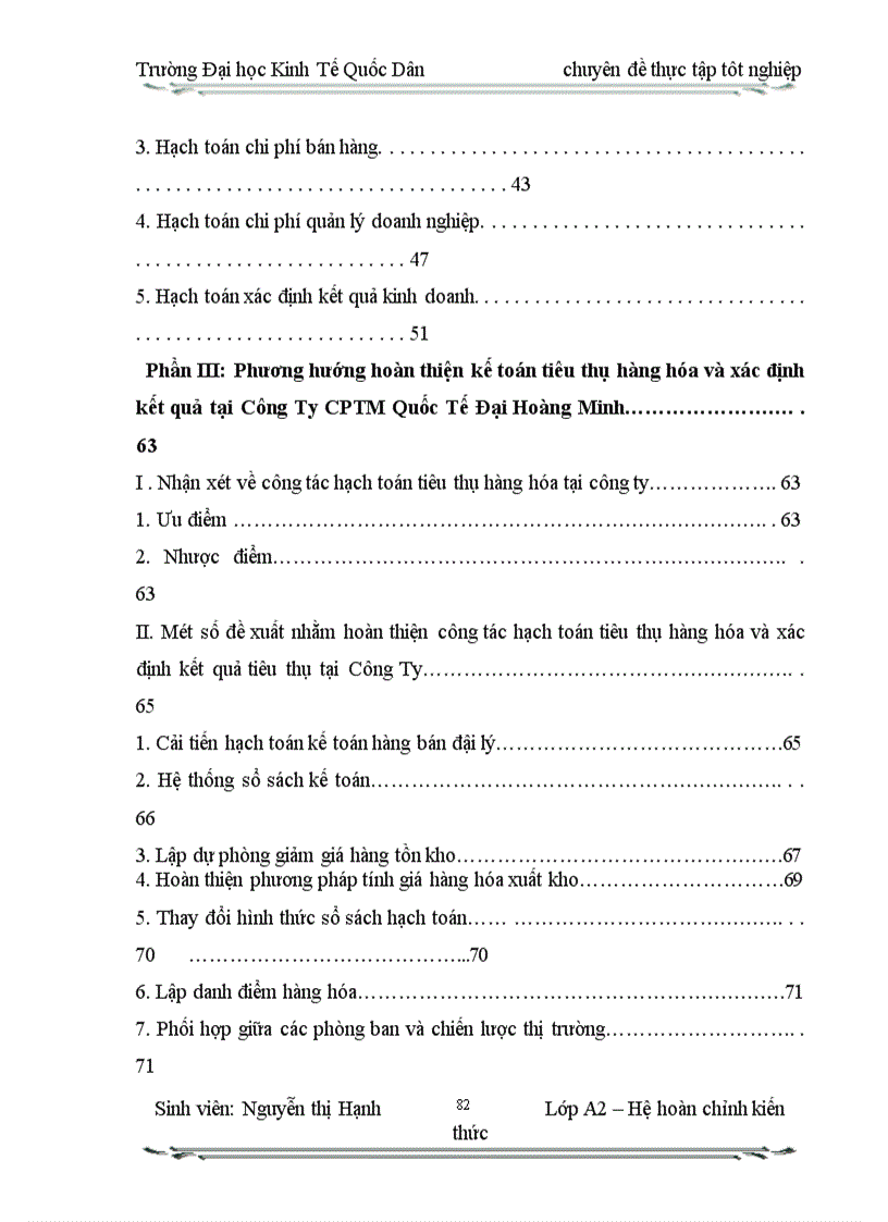 image for page Hạch toán tiêu thụ thành phẩm và xác định kết qủa tiêu thụ ở Công ty CPTM Quốc Tế Đại Hoang Minh