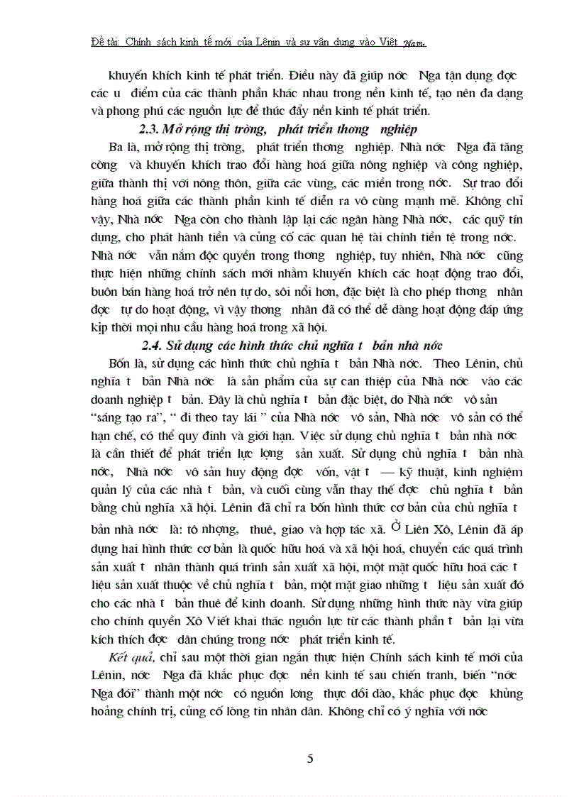 image for page Chính sách kinh tế mới của Lênin và sự vận dụng nó vào Việt Nam