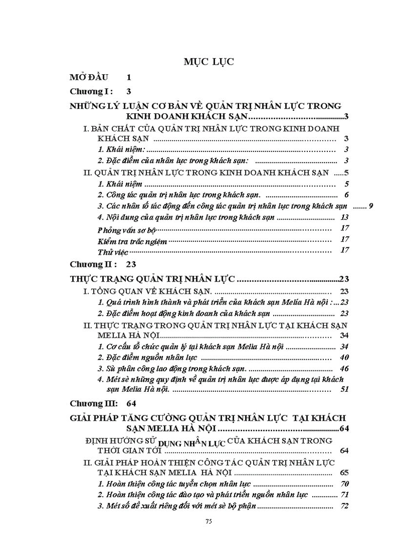 image for page Quản trị nhân lực tại khách sạn Melia Hà nội Thực trạng và giải pháp 1