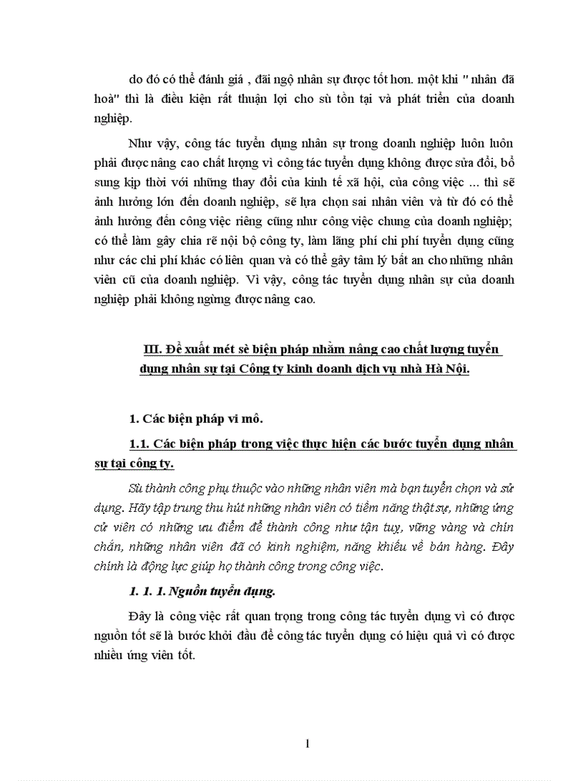 image for page Một số biện pháp nhằm nâng cao chất lượng công tác tuyển dụng nhân sự tại công ty kinh doanh và dịch vụ nhà Hà Nội 1
