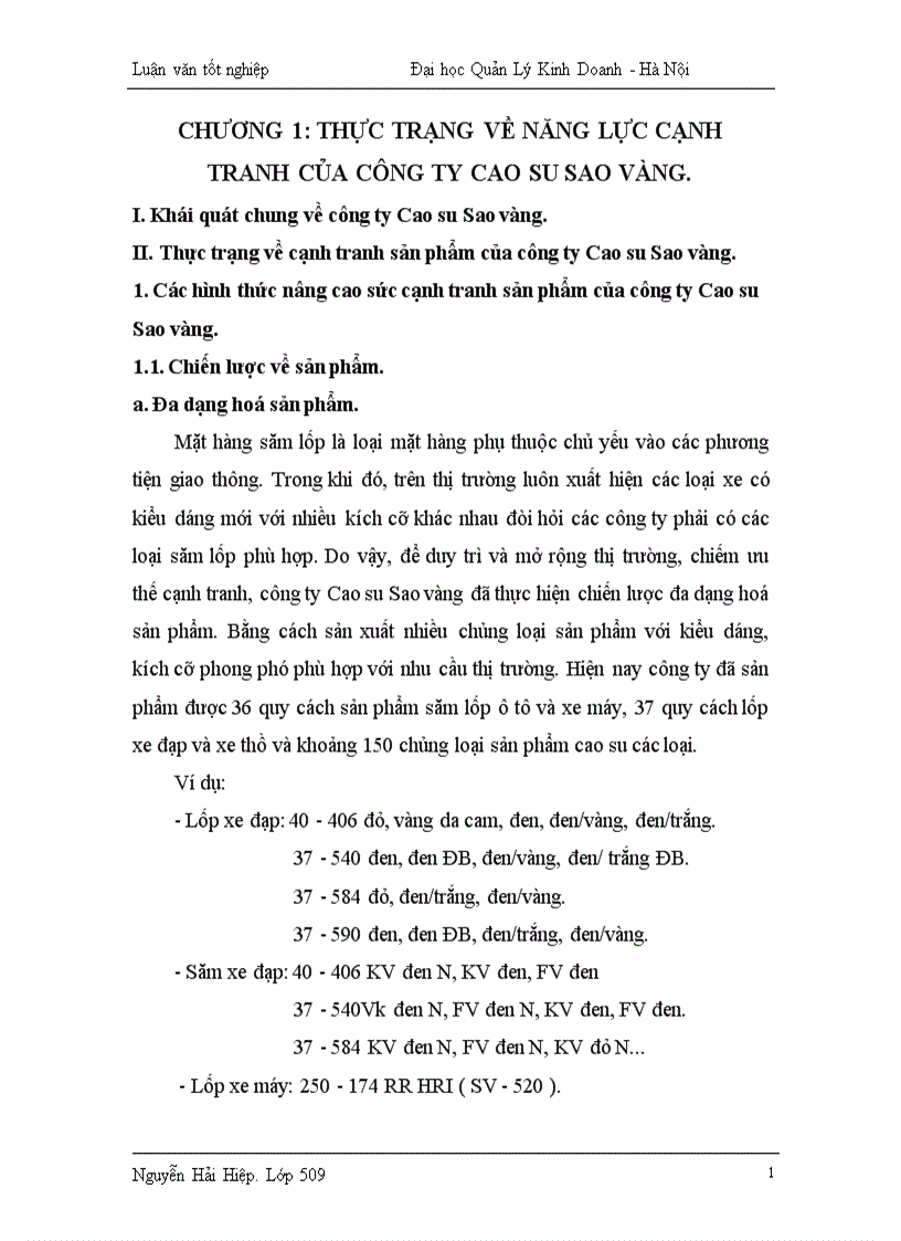 image for page Thực trạng về năng lực cạnh tranh của công ty Cao su Sao Vàng 1