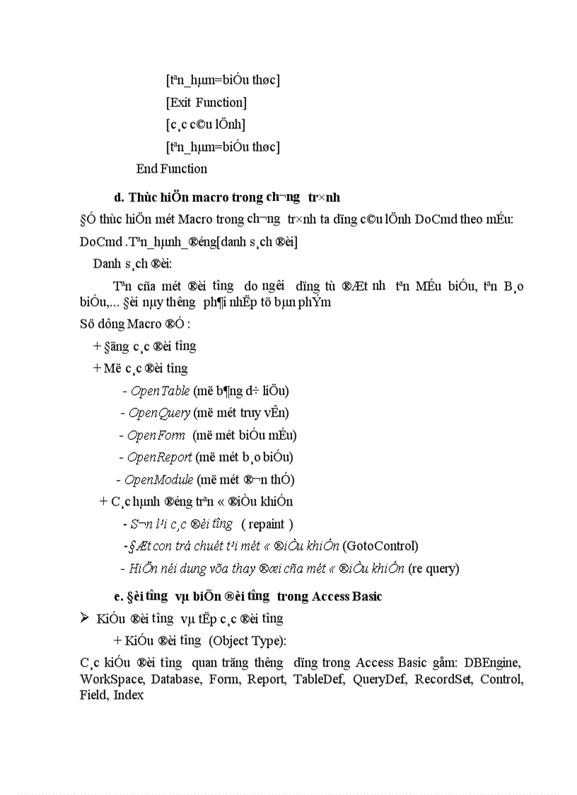 image for page Tổ chức dữ liệu của chương trình trên Access