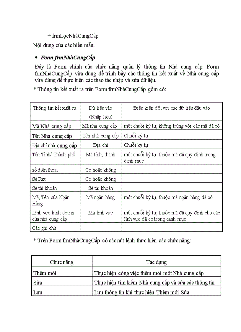 image for page Tổ chức dữ liệu của chương trình trên Access
