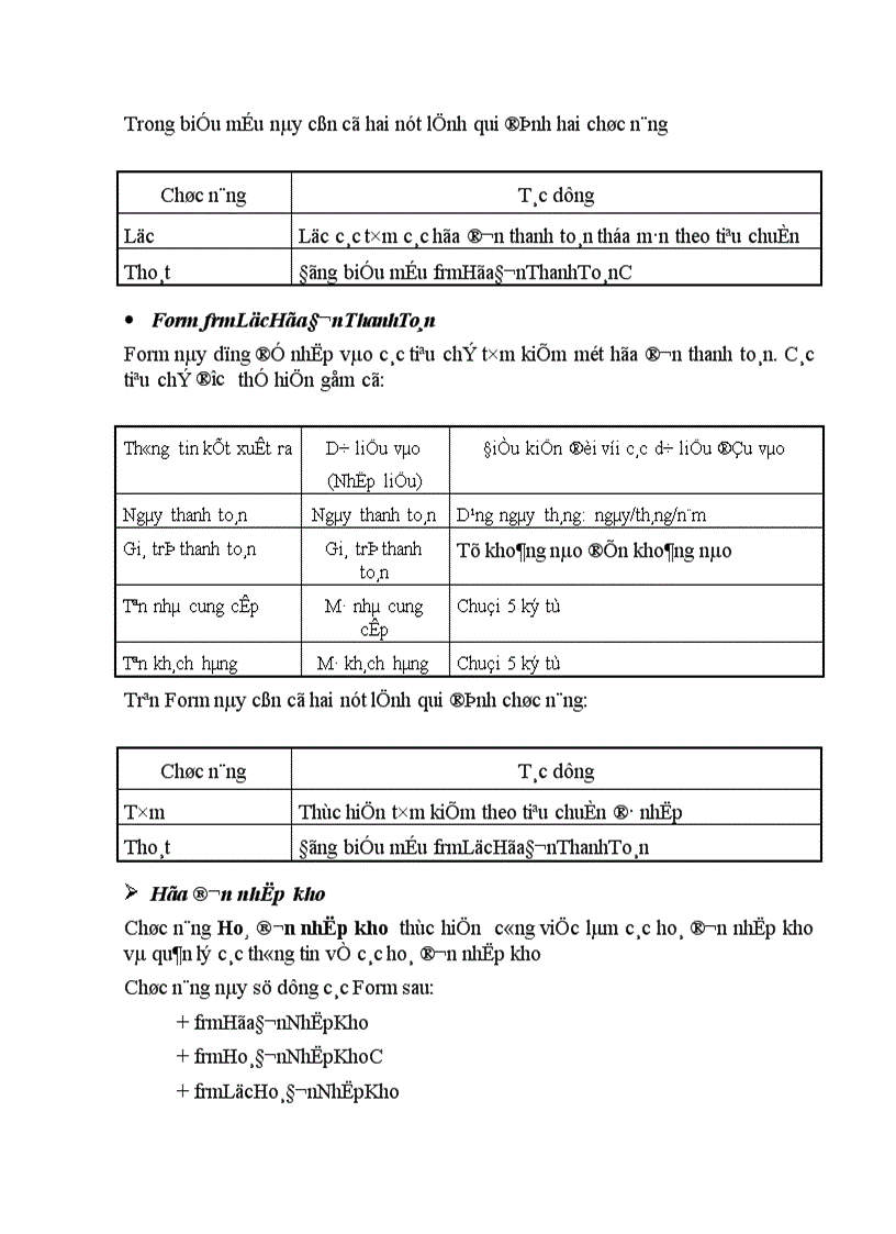 image for page Tổ chức dữ liệu của chương trình trên Access