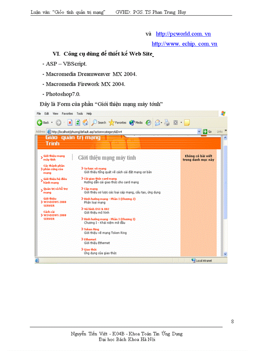 image for page website Giáo trình quản trị mạng