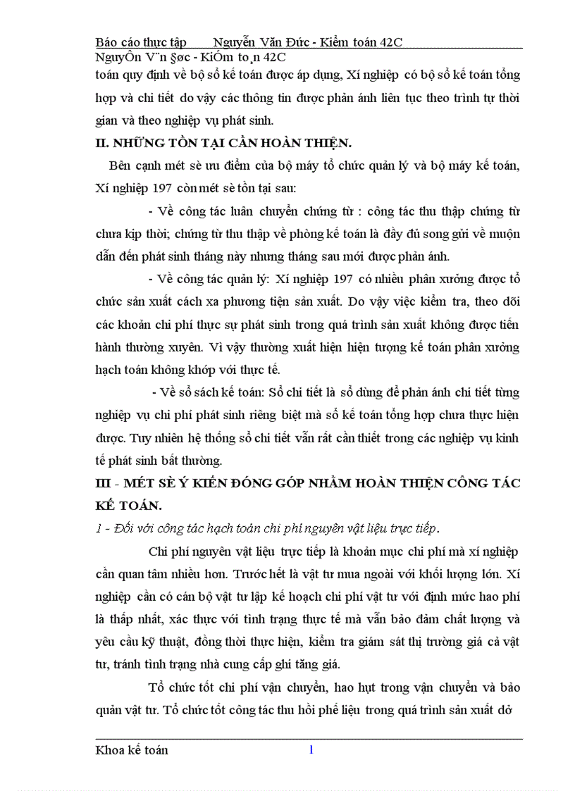 image for page Nhận xét và kiến nghị nhằm hoàn thiện công tác kế toán tại xí nghiệp 197