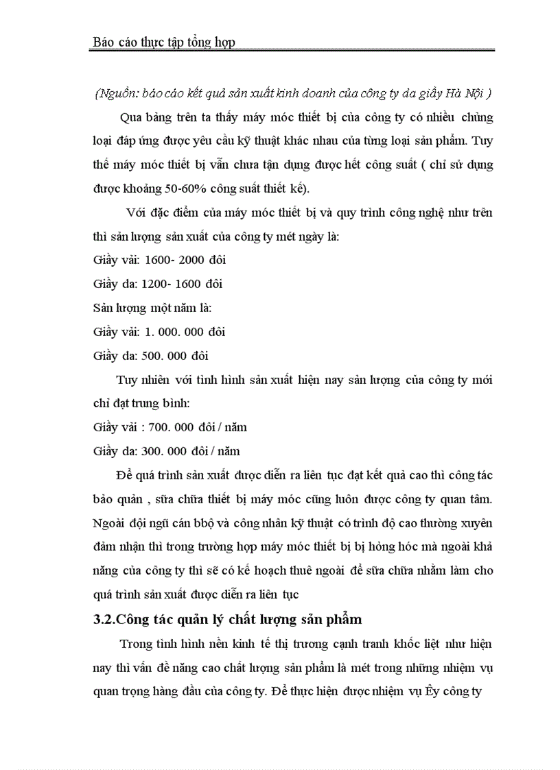 image for page Báo cáo thực tập tổng hợp tại Công ty Da Giầy Hà Nội