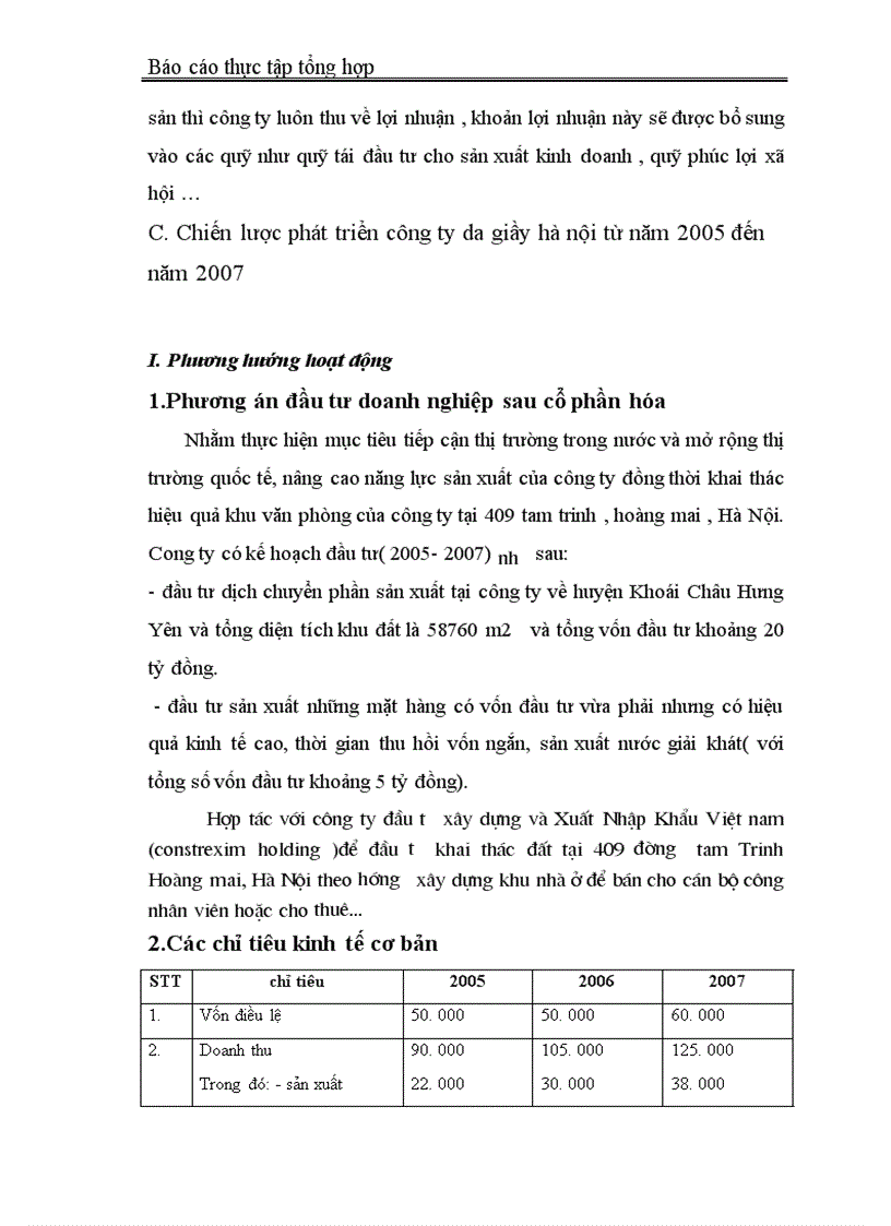 image for page Báo cáo thực tập tổng hợp tại Công ty Da Giầy Hà Nội