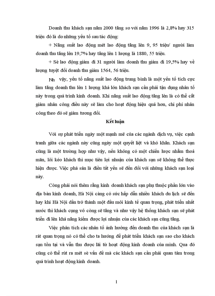 image for page Phương pháp chỉ số thống kê và vận dụng phân tích biến động tổng doanh thu của khách sạn Sông Nhuệ thời kỳ 1996 2000 1