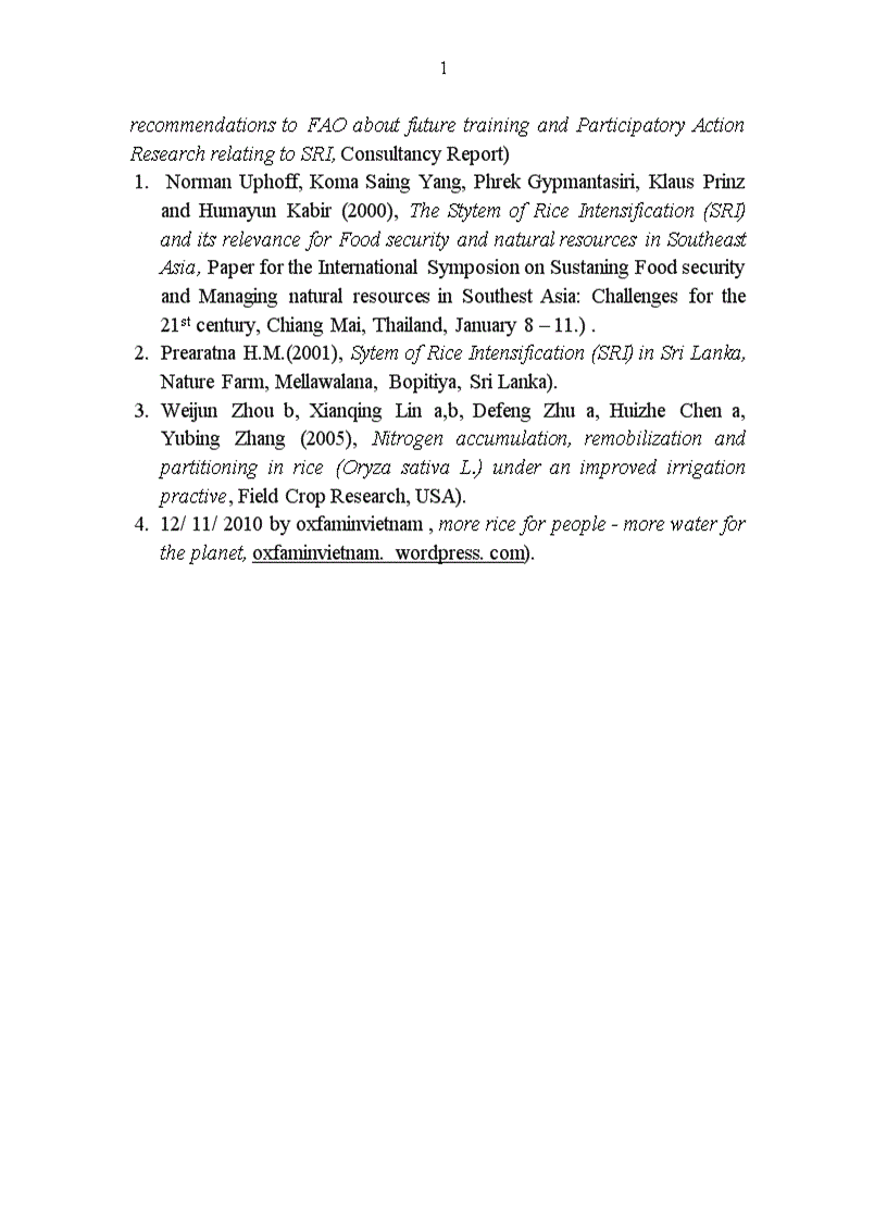 image for page Nghiên cứu sự thay đổi nhận thức của người dân về môi trường thông qua hệ thống canh tác lúa cải tiến SRI tại xã Xuân Phương huyện Phú Bình tỉnh Thái Nguyên