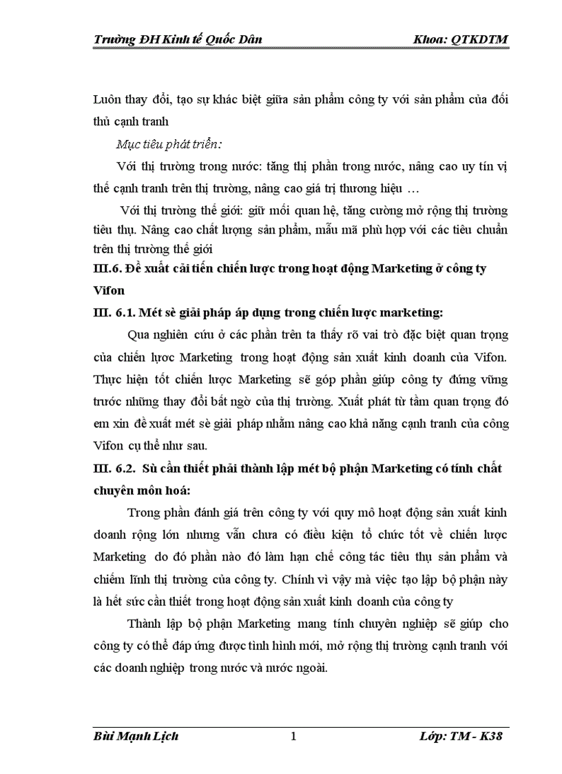 image for page Chiến lược Marketing hiện tại và đề xuất cải tiến chiến lược Marketing cho Công ty Vifon