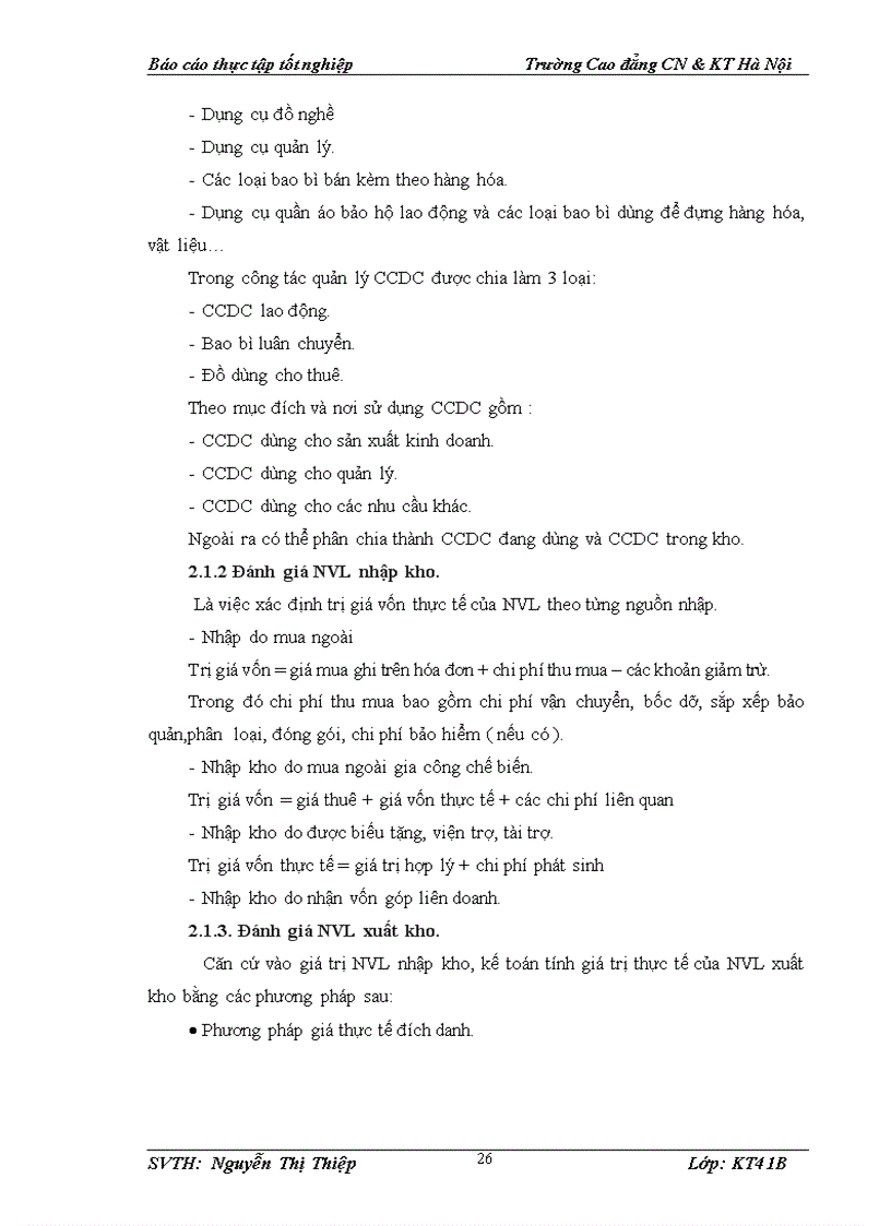 image for page tổ chức công tác kế toán nguyên vật liệu và công cụ dụng cụ tại nhà máy xi măng Lưu Xá