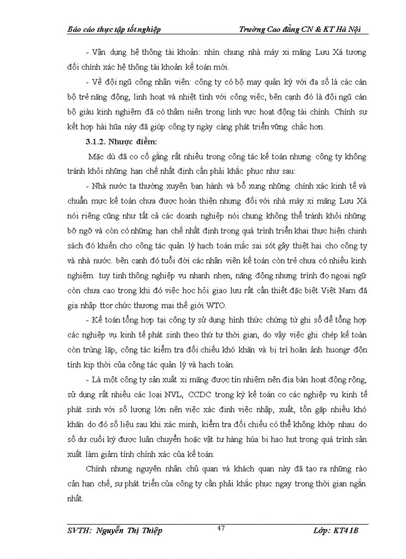 image for page tổ chức công tác kế toán nguyên vật liệu và công cụ dụng cụ tại nhà máy xi măng Lưu Xá