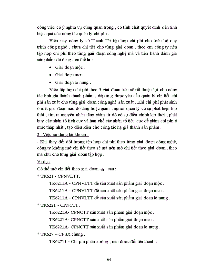 image for page Tổ chức kế toán chi phí sản xuất và tính giá thành sản phẩm ở Công ty sứ Thanh Trì VIGLACERA 1