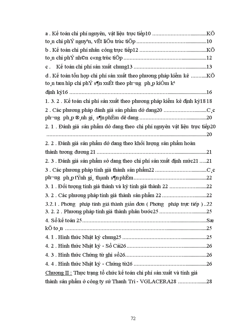image for page Tổ chức kế toán chi phí sản xuất và tính giá thành sản phẩm ở Công ty sứ Thanh Trì VIGLACERA 1