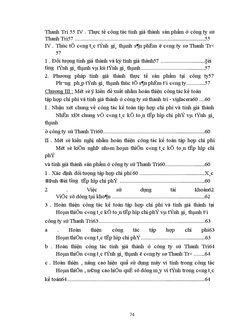 image for page Tổ chức kế toán chi phí sản xuất và tính giá thành sản phẩm ở Công ty sứ Thanh Trì VIGLACERA 1