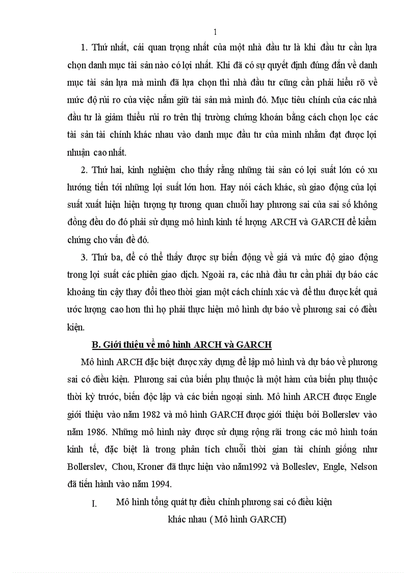image for page Sử dụng mô hình arch và garch để phân tích và dự báo về giá cổ phiếu trên thị trường chứng khoán việt nam 1