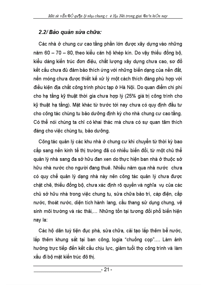 image for page Một số vấn đề quản lý nhà chung cư ở trong giai đoạn hiện nay