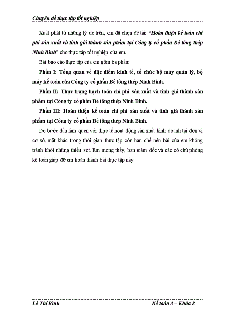 image for page Hoàn thiện kế toán chi phí sản xuất và tính giá thành sản phẩm tại Công ty cổ phần Bê tông thép Ninh Bình 1