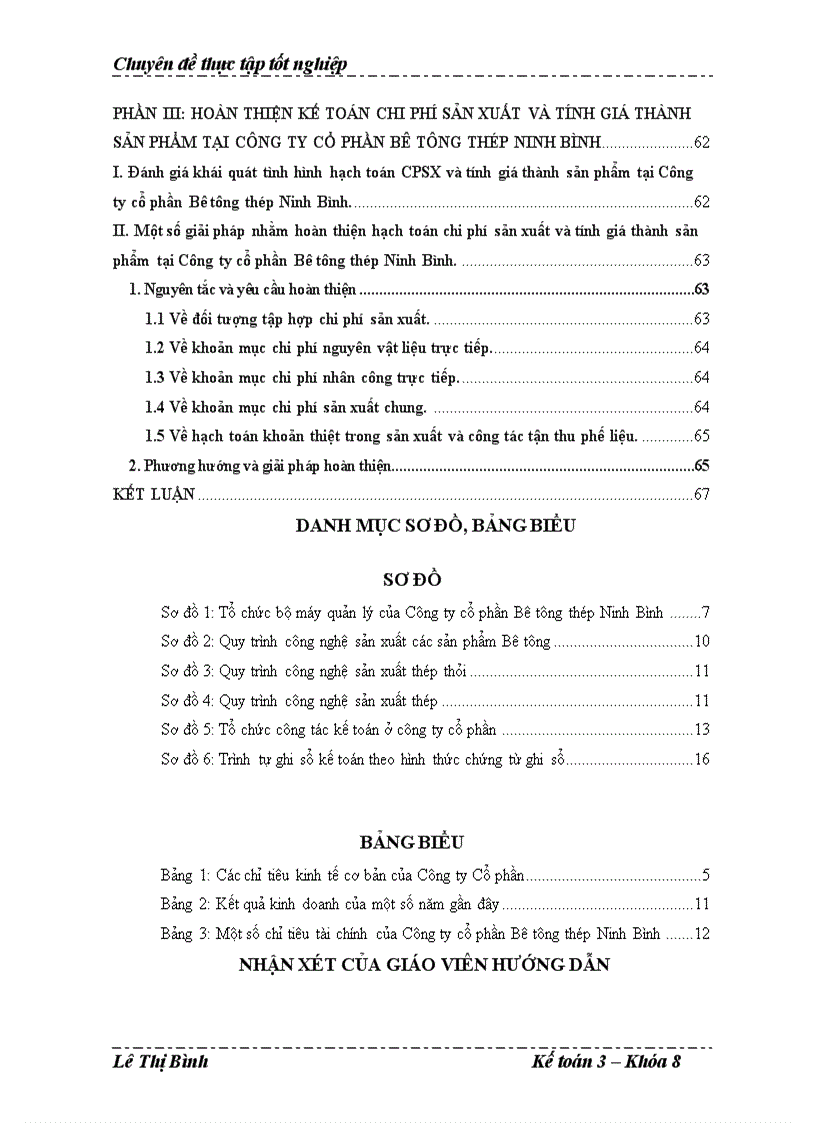 image for page Hoàn thiện kế toán chi phí sản xuất và tính giá thành sản phẩm tại Công ty cổ phần Bê tông thép Ninh Bình 1