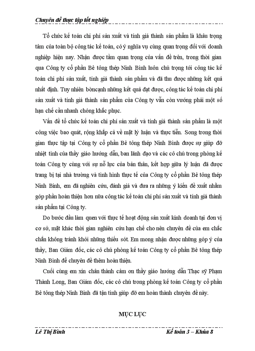 image for page Hoàn thiện kế toán chi phí sản xuất và tính giá thành sản phẩm tại Công ty cổ phần Bê tông thép Ninh Bình 1