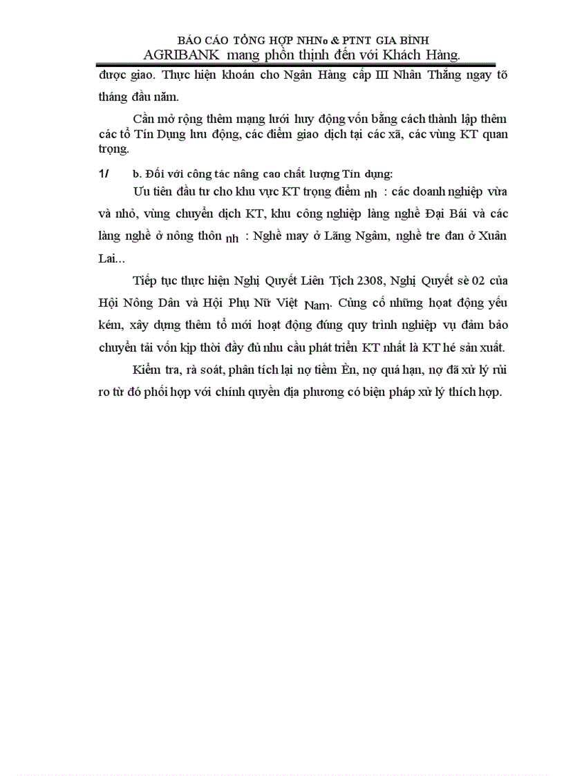 image for page Nâng cao chất lượng Tín Dụng đối với các làng nghề ở huyện Gia Bình Bắc Ninh