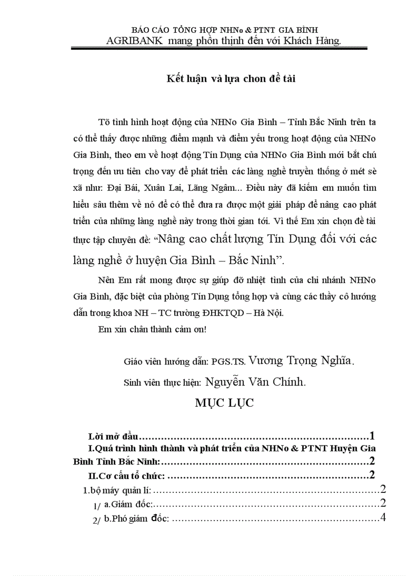 image for page Nâng cao chất lượng Tín Dụng đối với các làng nghề ở huyện Gia Bình Bắc Ninh