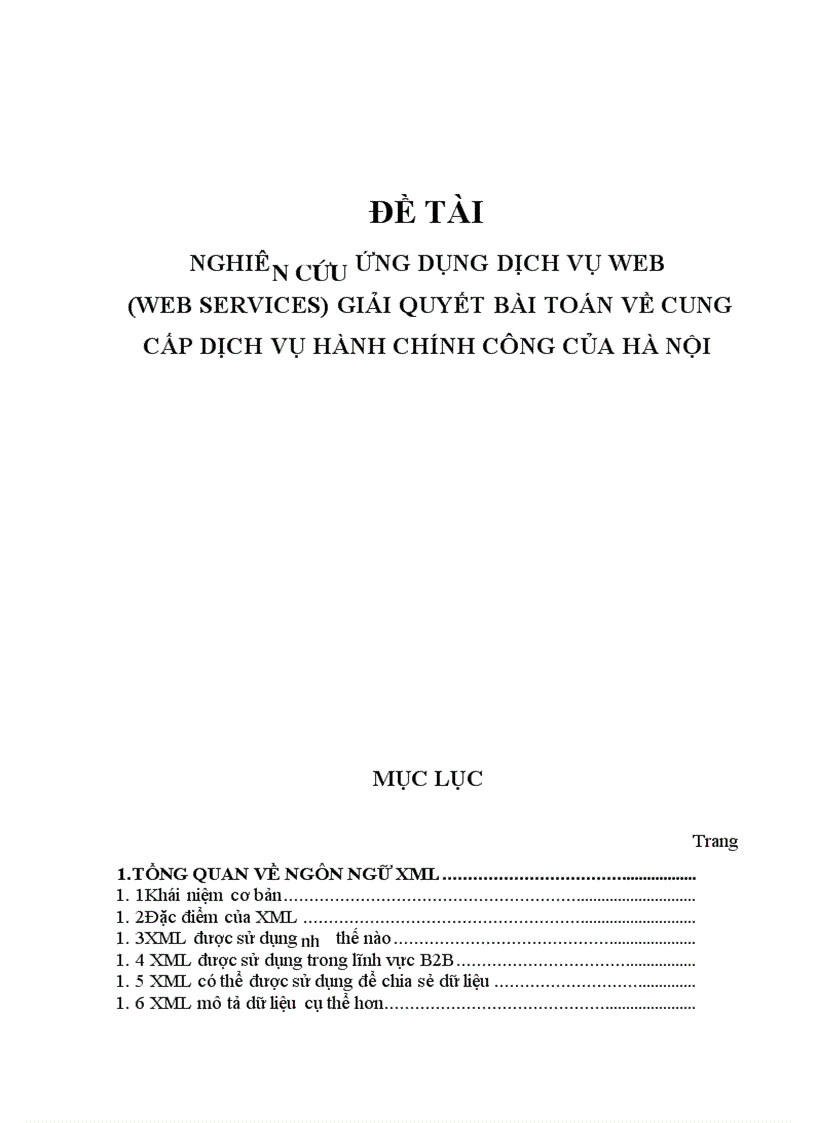 image for page Nghiên cứu ứng dụng dịch vụ web web services giải quyết bài toán về cung cấp dịch vụ hành chính công của hà nội