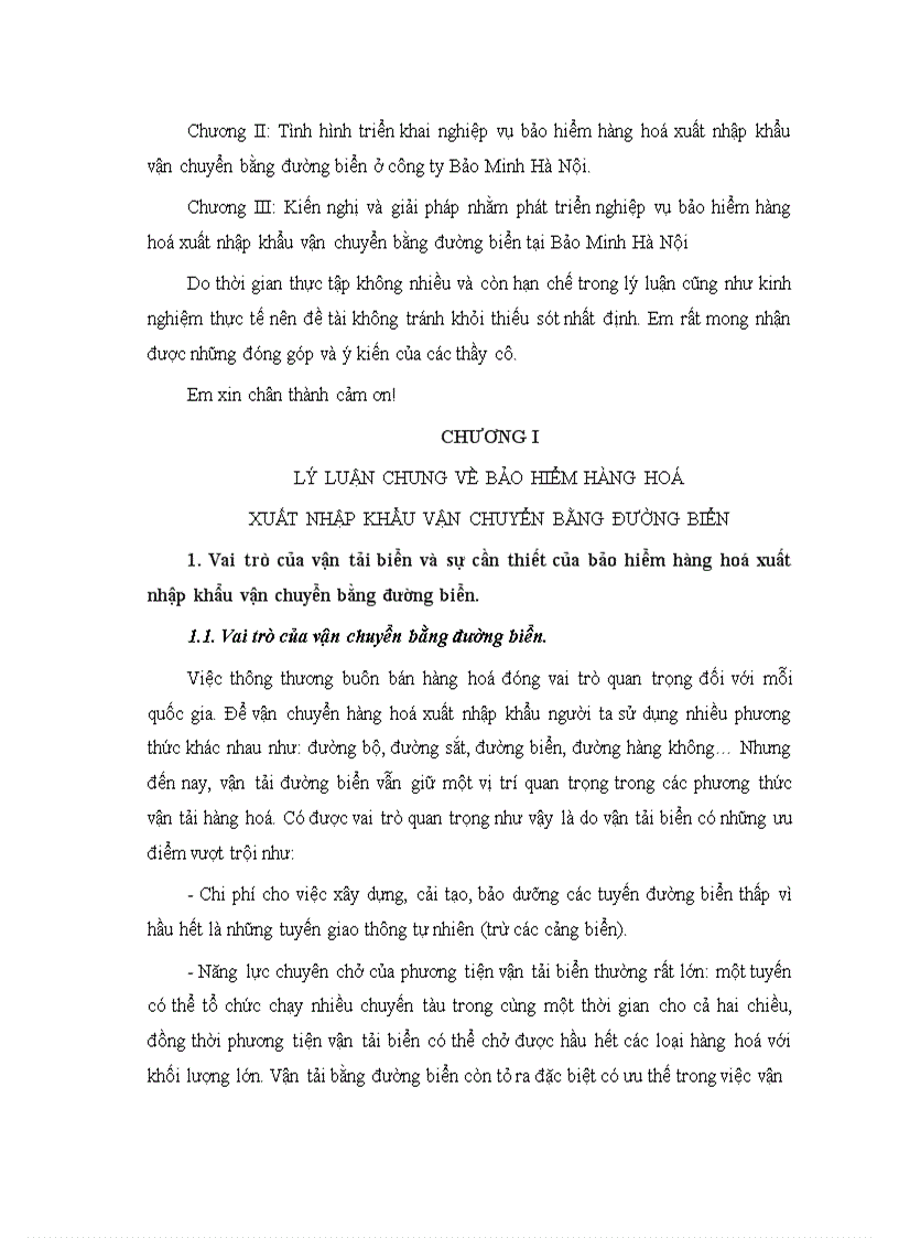 image for page Tình hình triển khai nghiệp vụ bảo hiểm hàng hoá xuất nhập khẩu vận chuyển bằng đường biển tại Bảo Minh Hà Nội 1