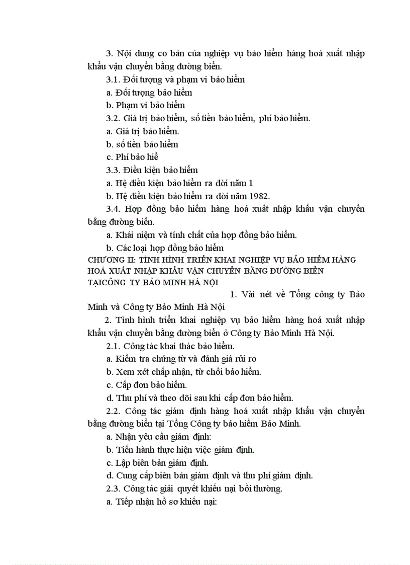 image for page Tình hình triển khai nghiệp vụ bảo hiểm hàng hoá xuất nhập khẩu vận chuyển bằng đường biển tại Bảo Minh Hà Nội 1