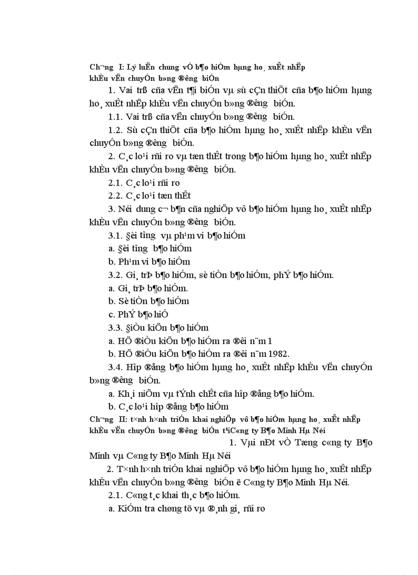 image for page Tình hình triển khai nghiệp vụ bảo hiểm hàng hoá xuất nhập khẩu vận chuyển bằng đường biển tại Bảo Minh Hà Nội 1