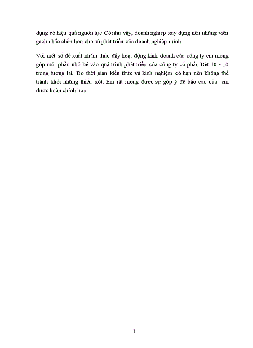 image for page Báo cáo thực tập tổng hợp tại Công ty cổ phần Dệt 10 10