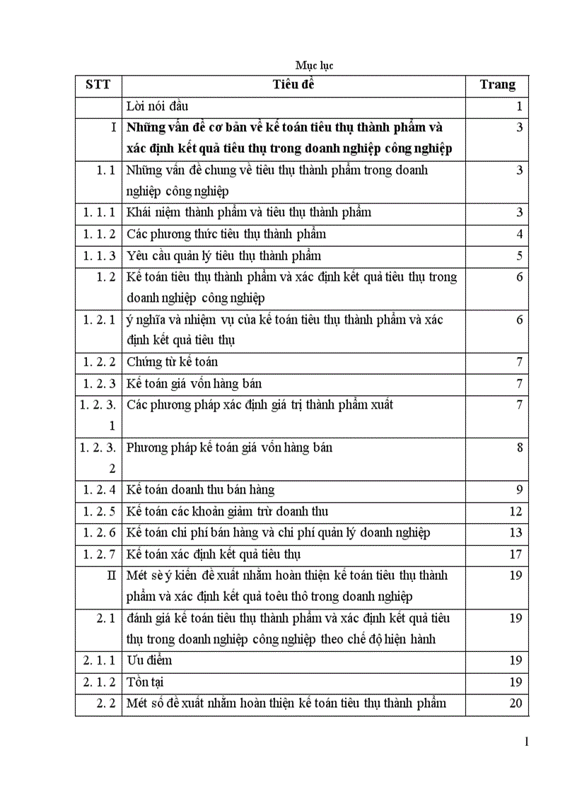 Kế toán tiêu thụ thành phẩm và kết quả tiêu thụ trong doanh nghiệp công nghiệp 1
