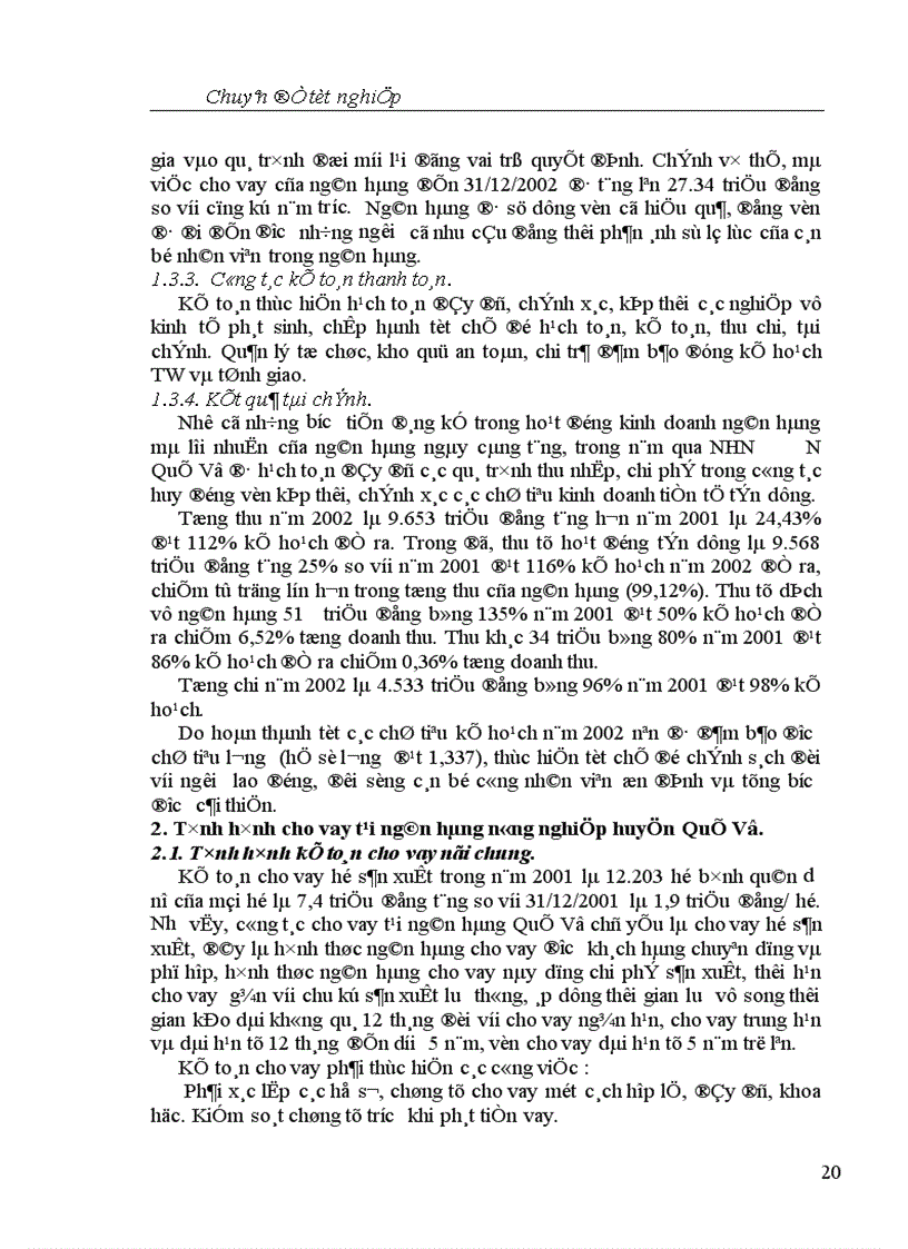 image for page Một số giải pháp nhằm nâng cao hiệu quả công tác kế toán cho vay tại NHNo và PTNT huyện Quế Võ 1